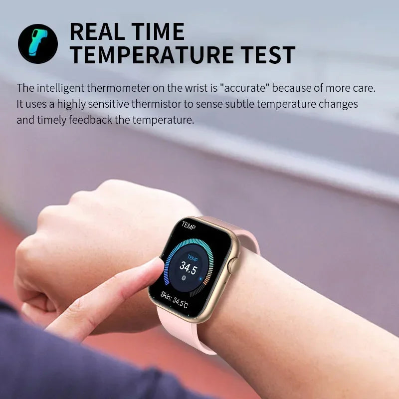 2025 New Smart Watch for Women Full Touch Screen Bluetooth Call Waterproof Watch Sport Fitness Tracker Smartwatch Lady Bracelet
