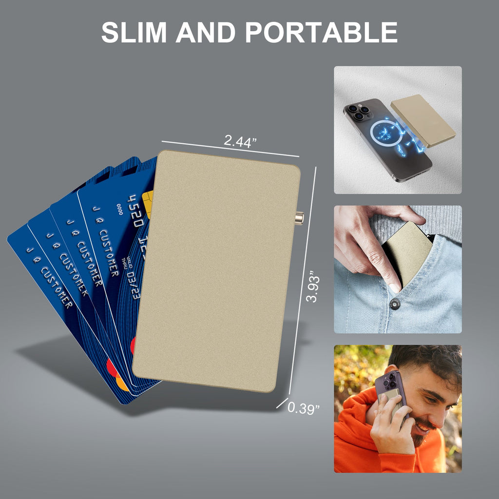 Portefeuille Aluminium Pop-Up RFID Homme – Slim, Anti-Vol, 5 Cartes