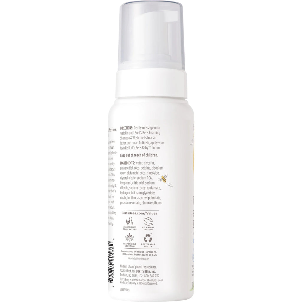 Baby Sensitive Foaming Shampoo and Wash, Fragrance Free, Tear Free, 8.4 Fluid Ounces