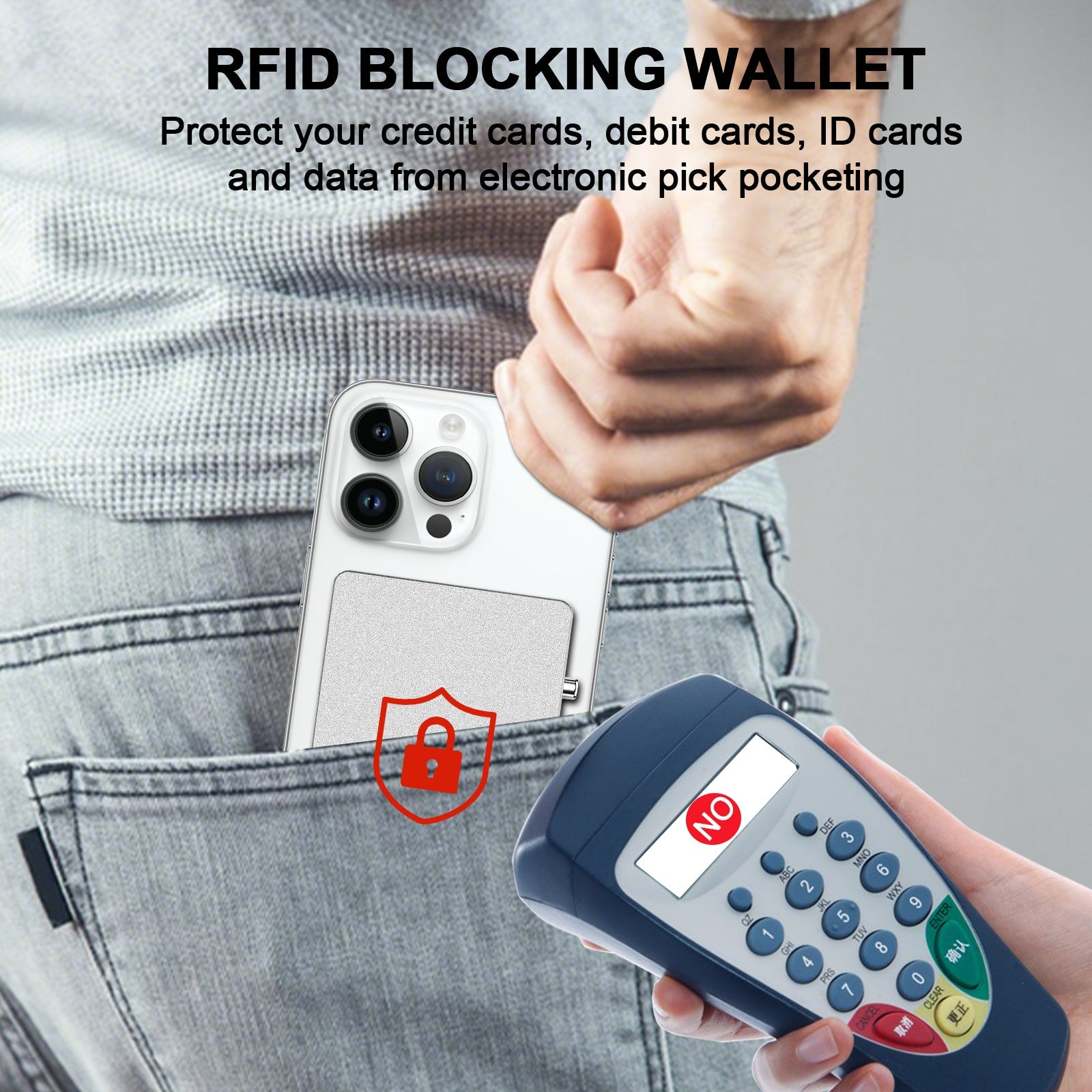 Portefeuille RFID MagSafe Aluminium avec Support Réglable – 4 Cartes, iPhone 12+