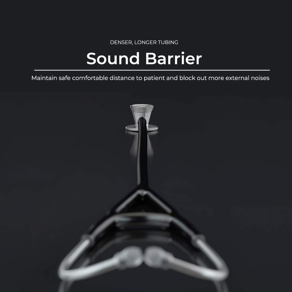, Procardial Cardiology Stethoscope, Lightweight Titanium, Adult, Dual Head, Black Tube, Black Chestpiece-Headset, MDF797TBO11