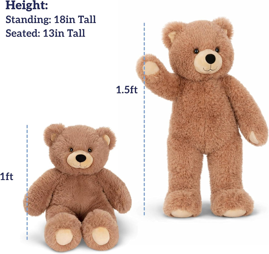18 Inch Cuddly Soft Brown Bear | Soft Easter Teddy Bear Stuffed Animal | Cozy Plush for Sleeping | Romantic Gift Teddy Bear for Girlfriend | Crafted in the USA