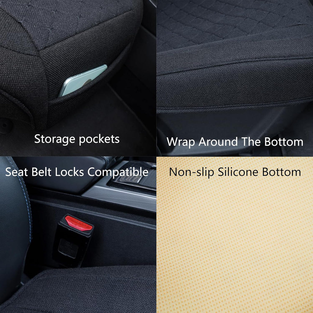 Car Seat Cover,Bottom Car Seat Covers,Front Seat Only, Cloth Fabric Wrap around the Bottom,Breathable Car Seat Protector Fits 95% of Vehicles 1 Piece,Gray
