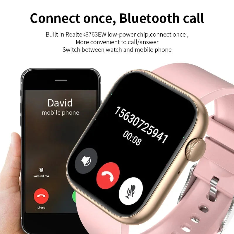 2025 New Smart Watch for Women Full Touch Screen Bluetooth Call Waterproof Watch Sport Fitness Tracker Smartwatch Lady Bracelet