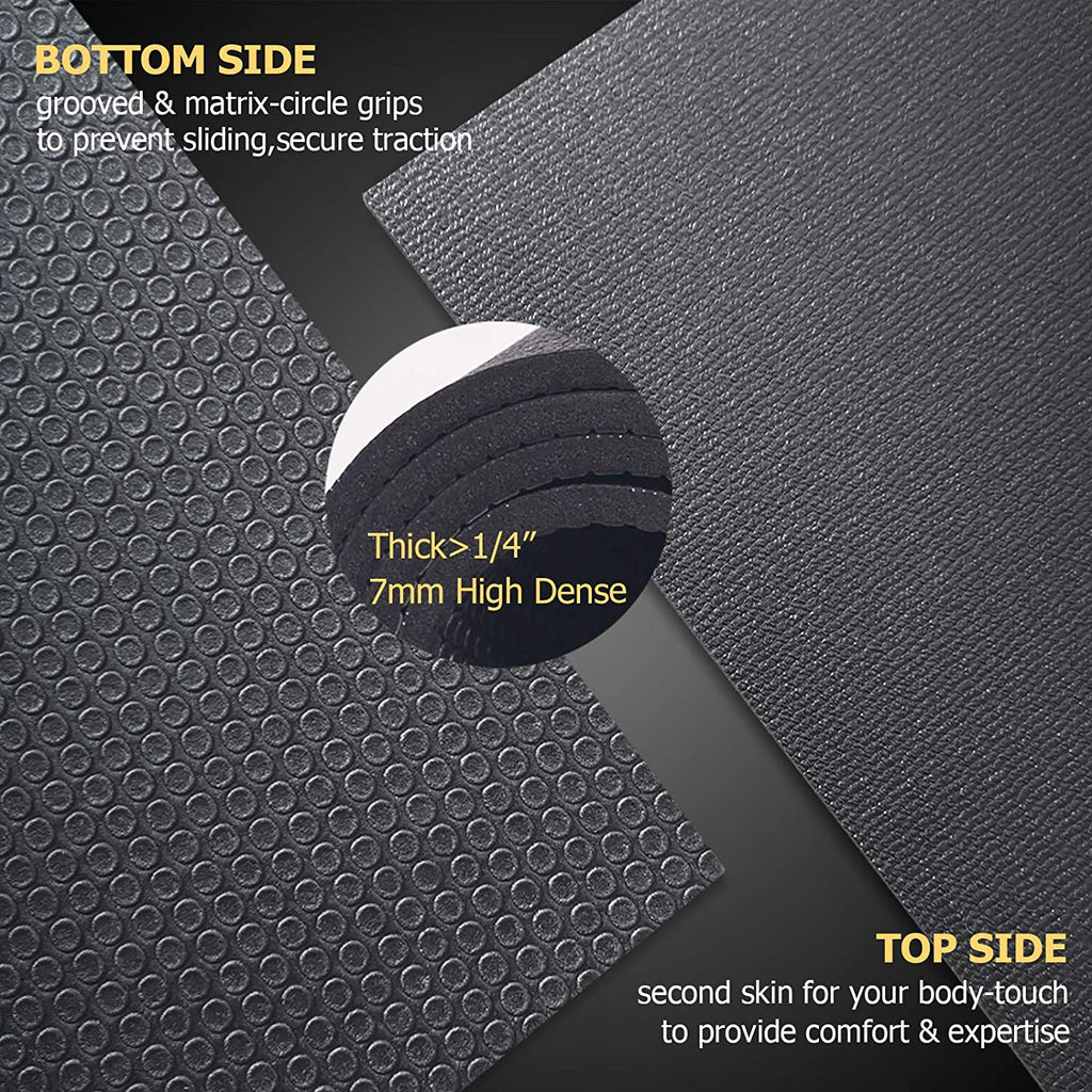Extra Large Exercise Mat 16'X6'/12'X6'/10'X6'/8'X6'(7Mm), Extra Wide Workout Mats for Home Gym Flooring, Non-Slip Thick Durable Cardio Mat for Mma,Plyo,Jump Rope,Weights,Fitness,Shoe-Friendly