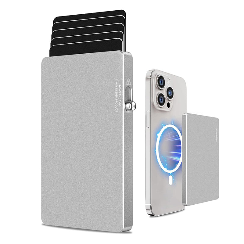 Portefeuille Aluminium Pop-Up RFID Homme – Slim, Anti-Vol, 5 Cartes