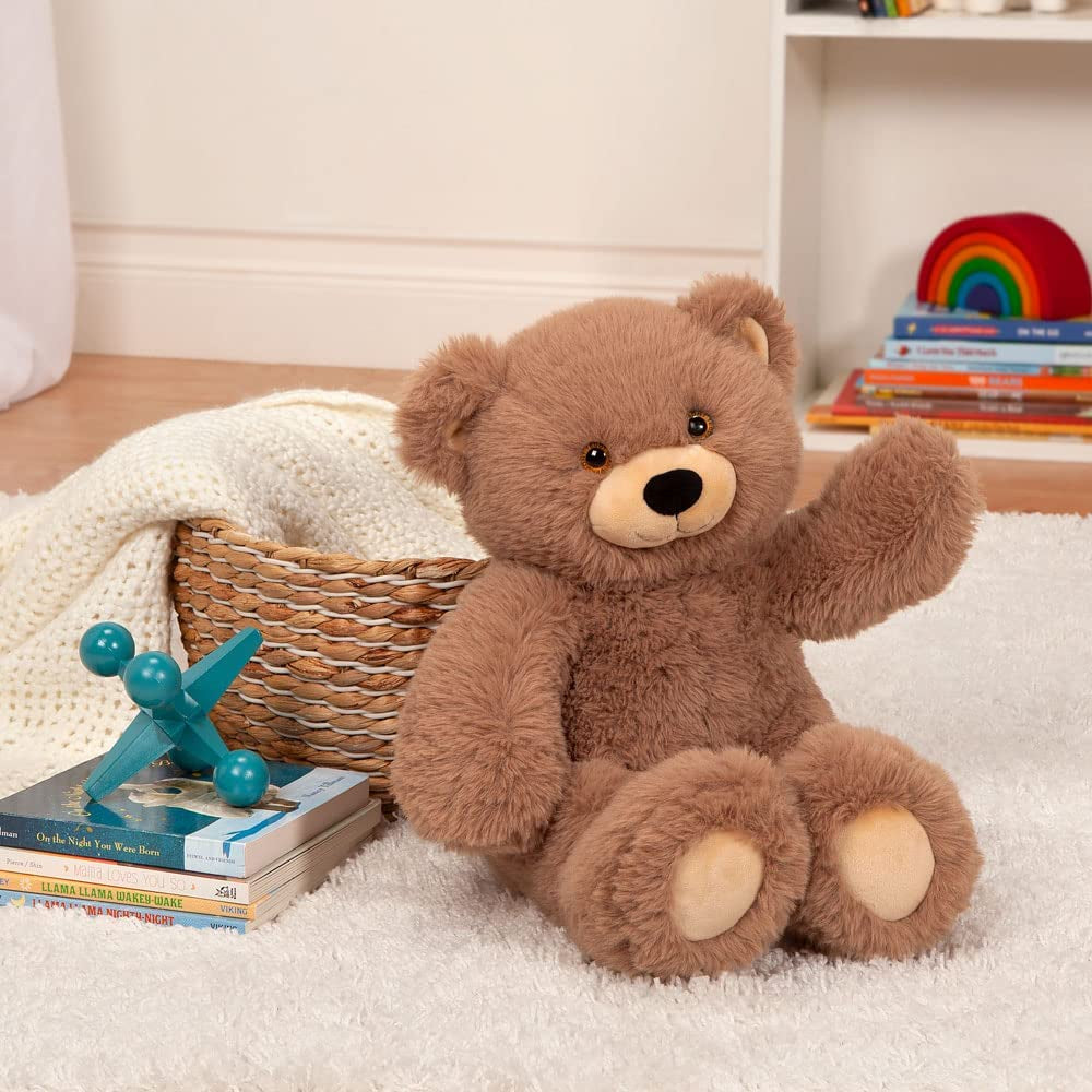 18 Inch Cuddly Soft Brown Bear | Soft Easter Teddy Bear Stuffed Animal | Cozy Plush for Sleeping | Romantic Gift Teddy Bear for Girlfriend | Crafted in the USA