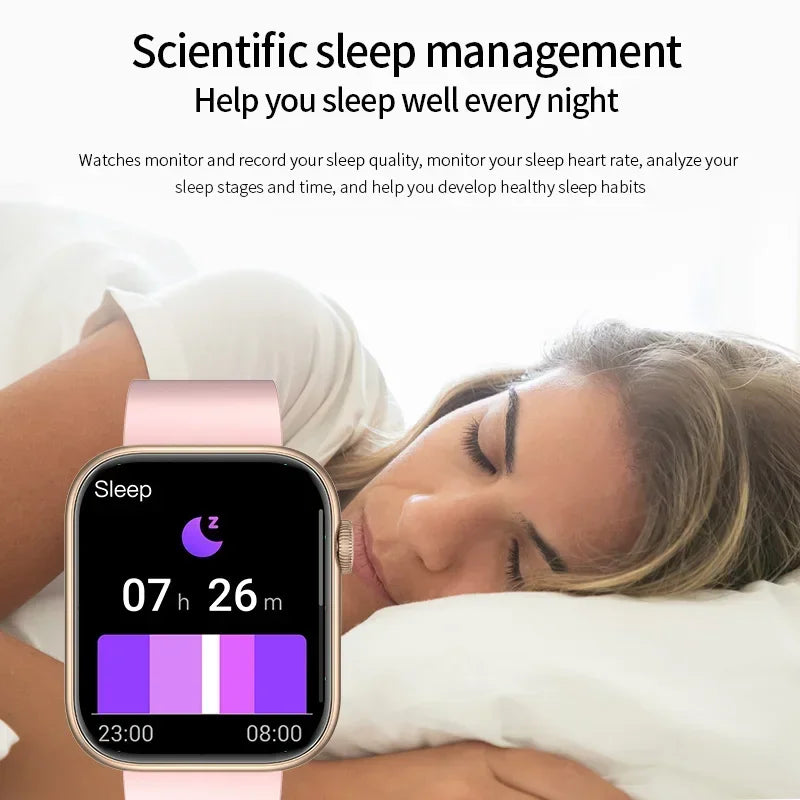 2025 New Smart Watch for Women Full Touch Screen Bluetooth Call Waterproof Watch Sport Fitness Tracker Smartwatch Lady Bracelet